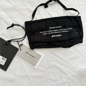 Palm Angels Black Mask with White Text